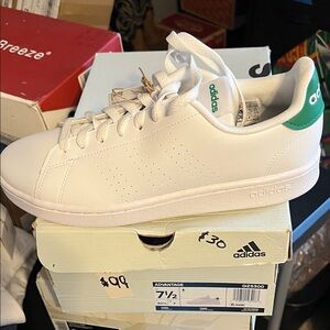 Adidas Advantage White with Green Detail